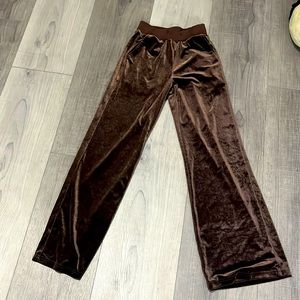Brown velvet stretchy flair bottoms. From SHEIN. Woman’s XS